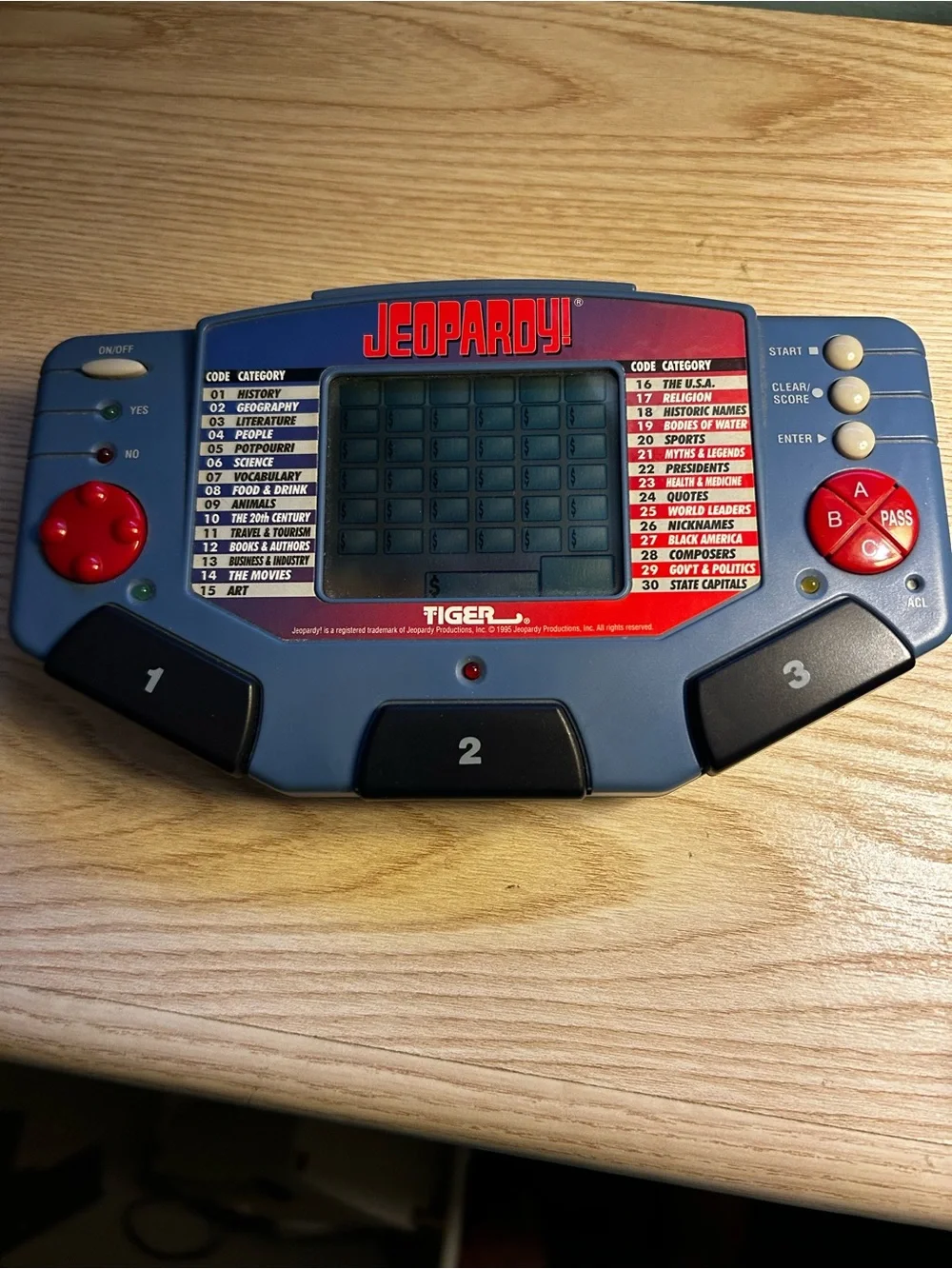Tiger Electronics Jeopardy! Handheld Game